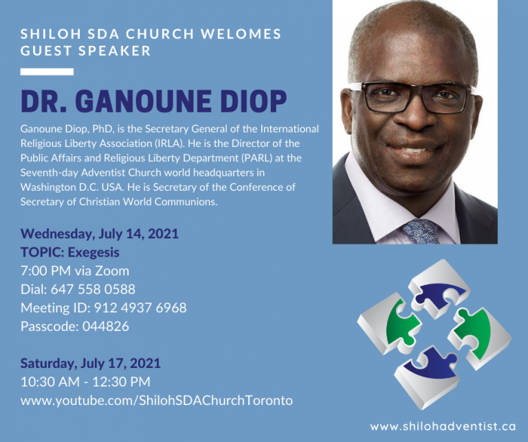 Shiloh SDA Welcomes Dr. Ganoune Diop - Adventist Ontario Conference Website