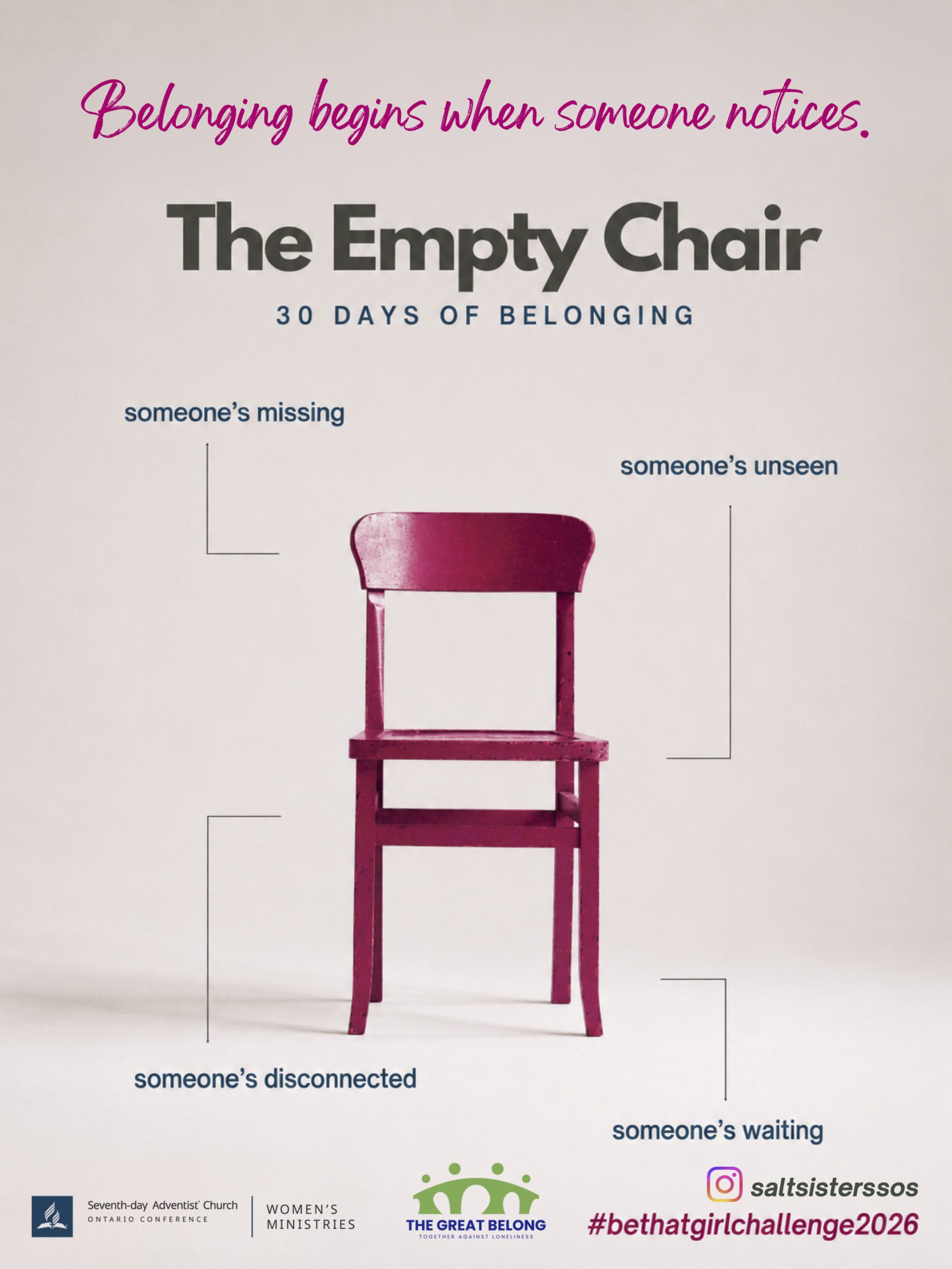 The Empty Chair - 30 Days of Belonging